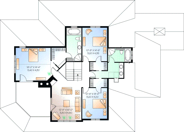 400 Sq Ft House Plans 2 Bedrooms 3D : 3 Bedroom Floor Plans Under 1600