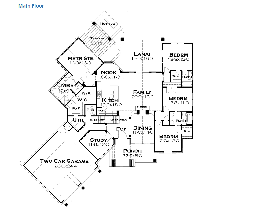 ’Craftsman House plan 61-124 Floor Plan