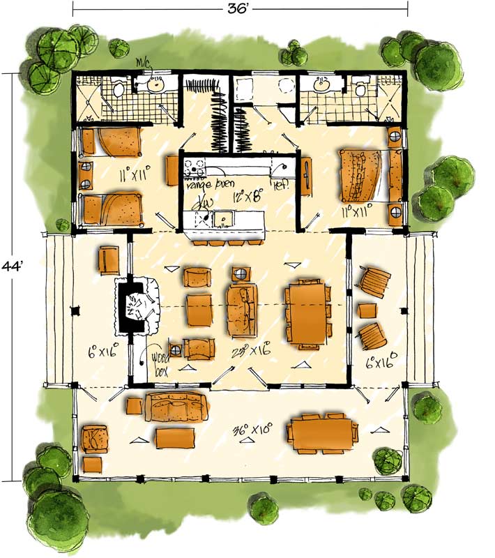 Small House Plans Simple Tiny Floor