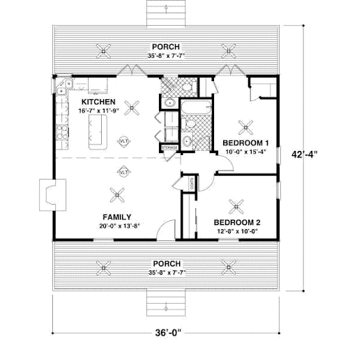 2 Bedroom House Plans Monster