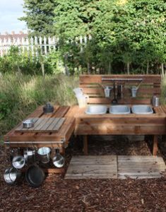 A fun and messy outdoor play space for the little ones.